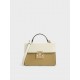 Charles Keith Two Tone Metallic Push Lock Handbag Multi